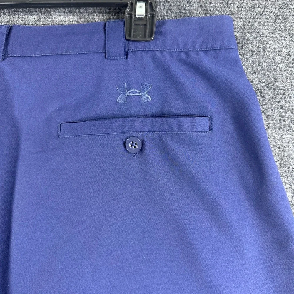 Under Armour Golf Shorts Mens 38 Navy Blue Pleated Performance Athletic Casual
